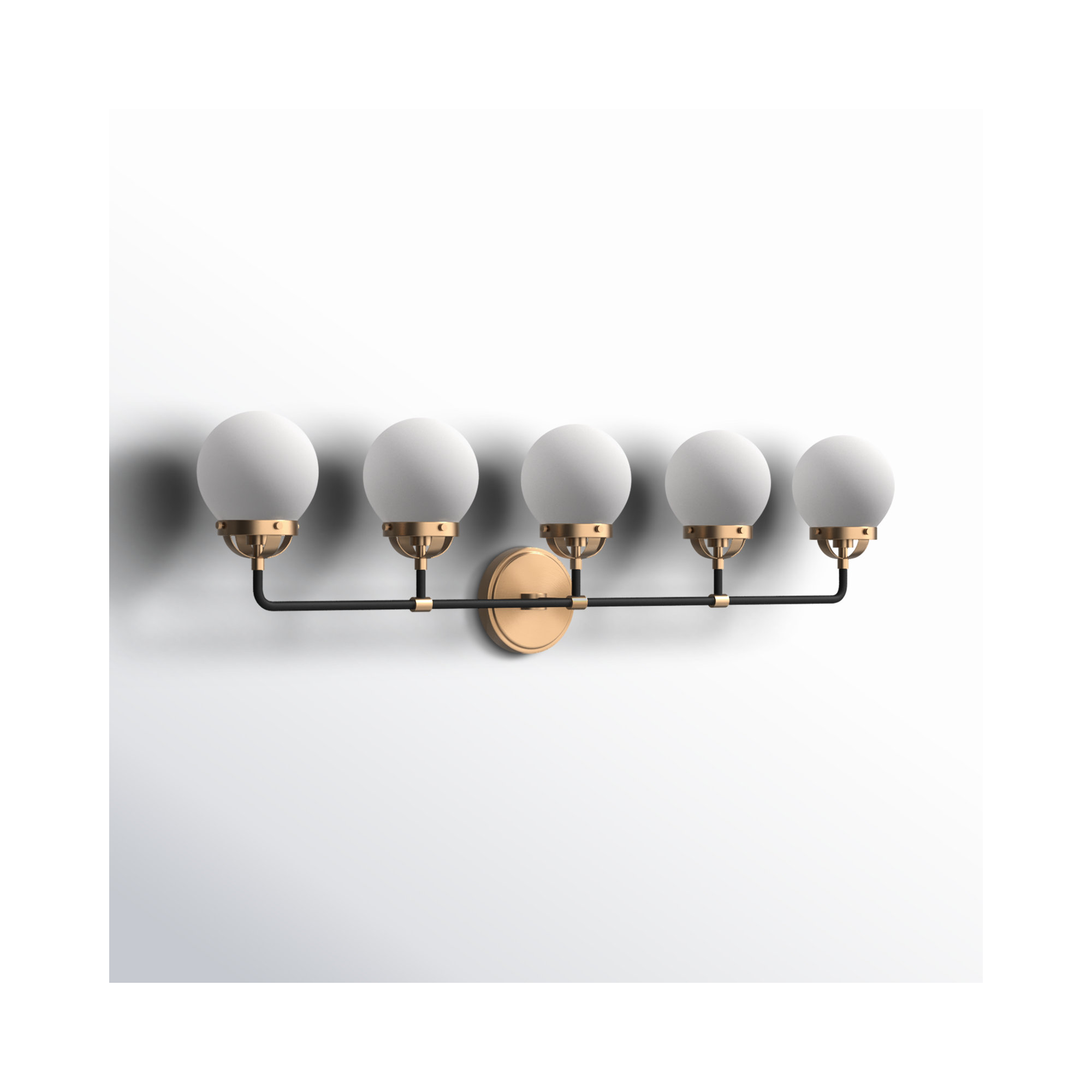 Newport 5-Light Steel Vanity Light , Satin Brass, No 