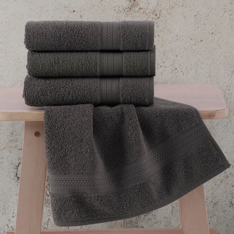 Quick-Dry 4 Pieces Hand Towel -Bath Linen Set - Highly Absorbent 100% Turkish Cotton -Hand Towel for Bathroom Guests Pool Gym Camp Travel College Dorm Shower