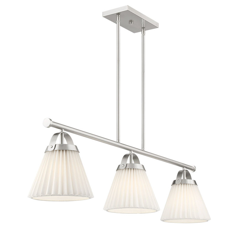 Lustre linéaire à 3 lumières Omoro, Nickel brossé