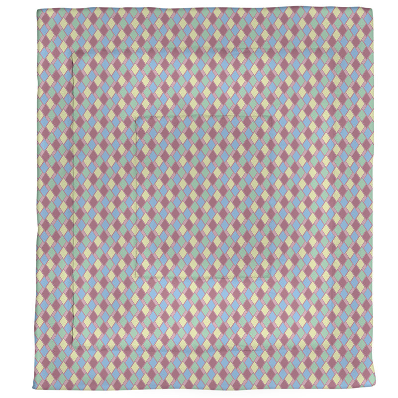 Édredon simple réversible Katelyn Elizabeth Diamonds, Édredon simple, Rose / Mauve / Bleu