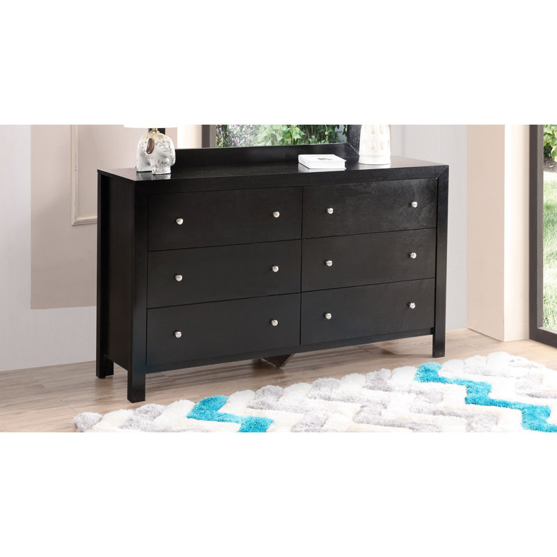 6-Drawer Dresser Chest, Storage Cabinet, Black