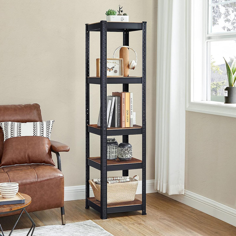 Ajhani 37cm W Metal Height -Adjustable Shelving Unit, Black