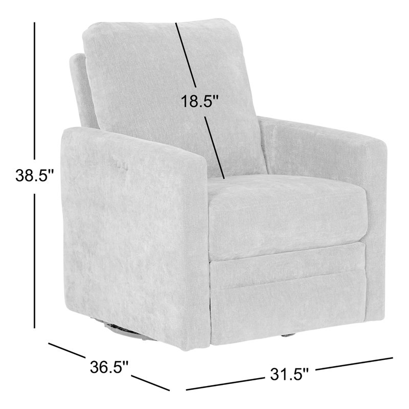 Encino Swivel Power Recliner, Charcoal Grey Performance