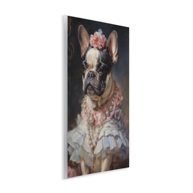 Plaque murale Regal Frenchie Victorian Era, design par Wumples, H 15 po x l 10 po