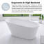 Baignoire de trempage autoportante 61 po en acrylique blanc brillant 61 po