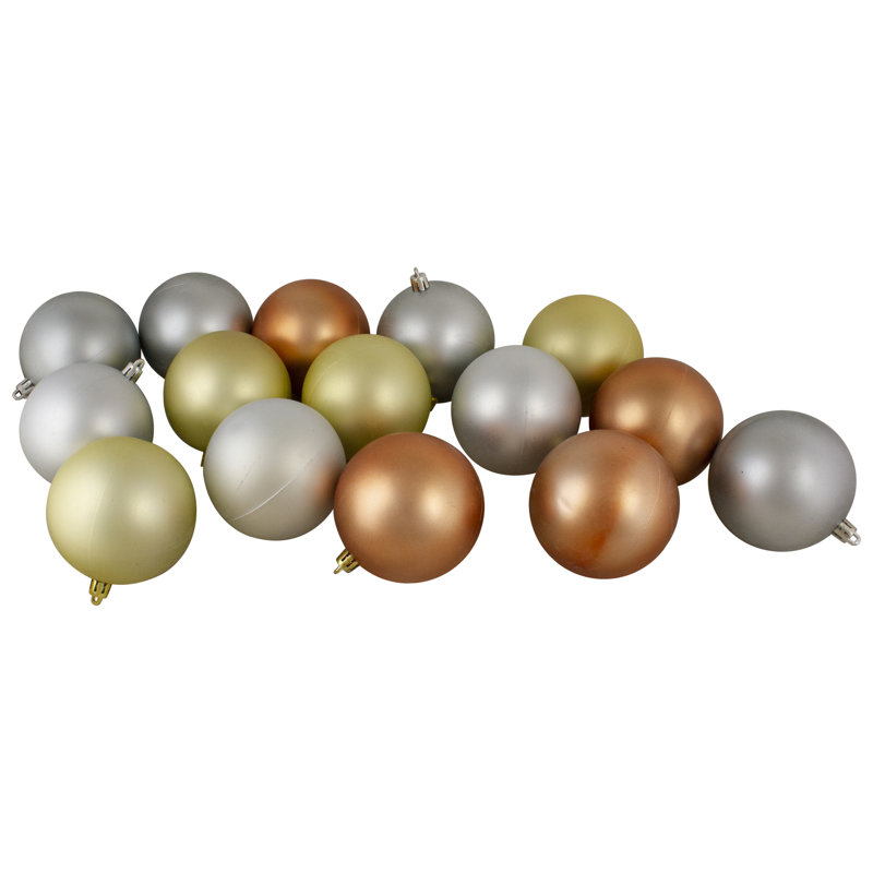 Boules de Noël incassables à 2 finitions, Argent / champagne / or