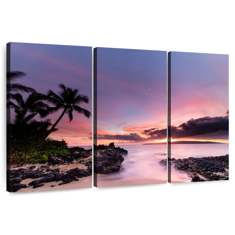 Gillard, Makena Cove, Hawaii, coucher de soleil, H 20 po x l 33 po
