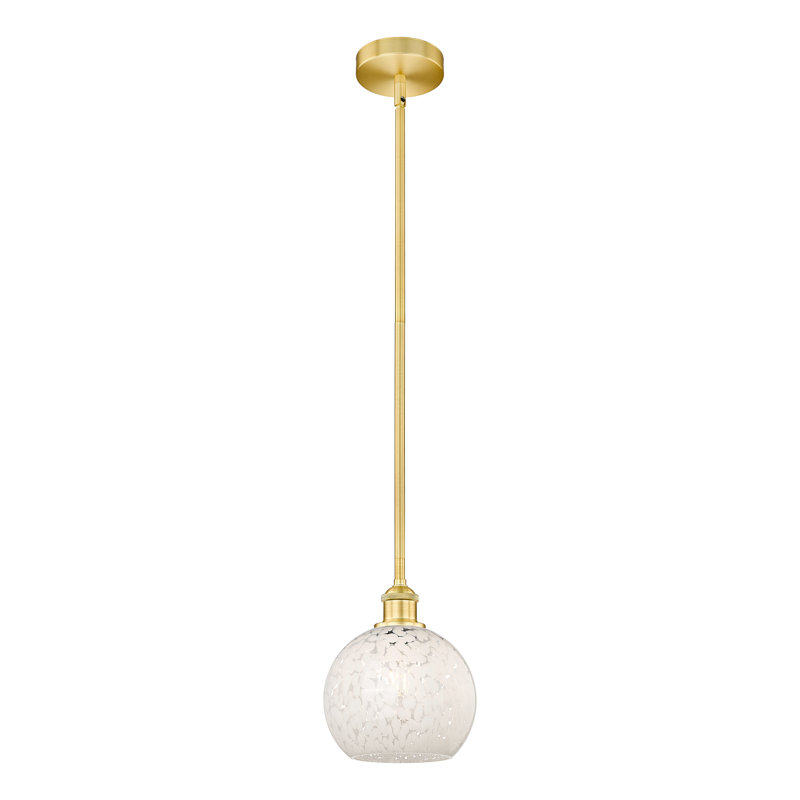 Luminaire suspendu 1 lumière Ivana, Or satiné, H 10 po x l 8 po x P 8 po