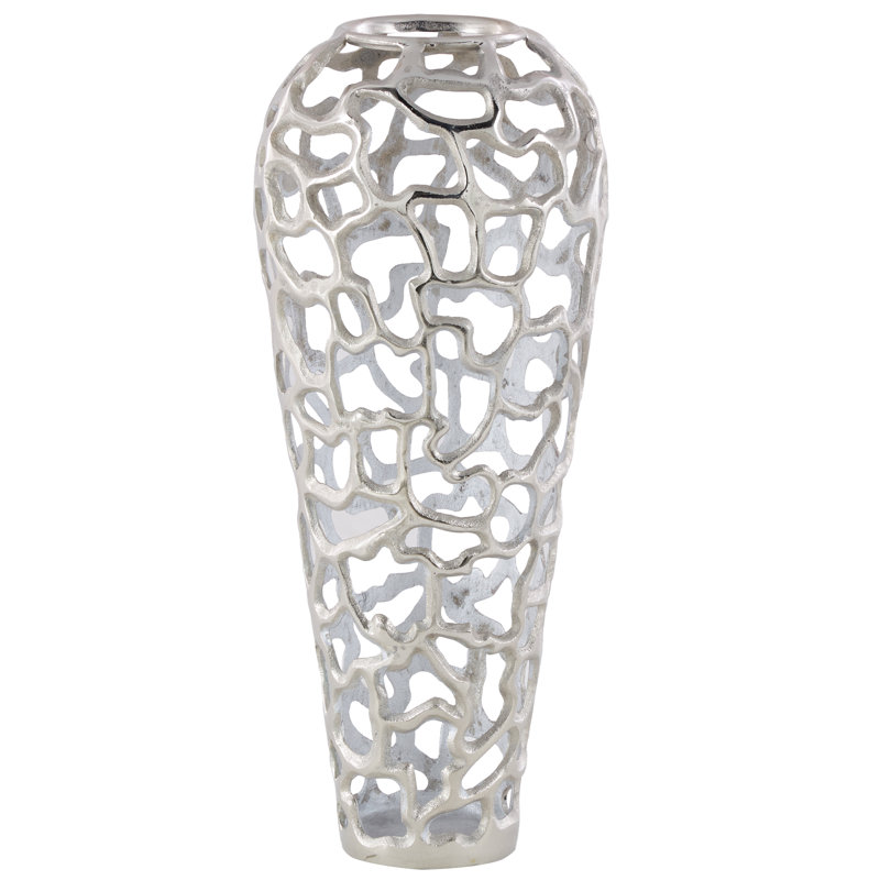 Vase Bodo, Argent, H 25 po x l 10 po x P 10 po