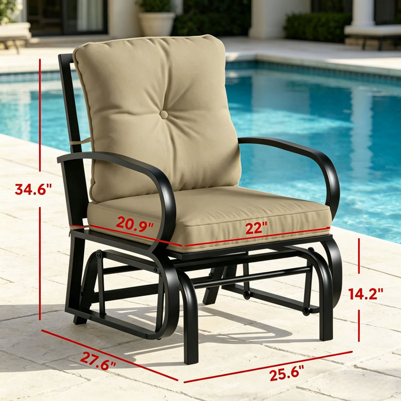 Chaise berçante de jardin confortable, fauteuil oscillant d'extérieur, chaise berçante de patio élégante
