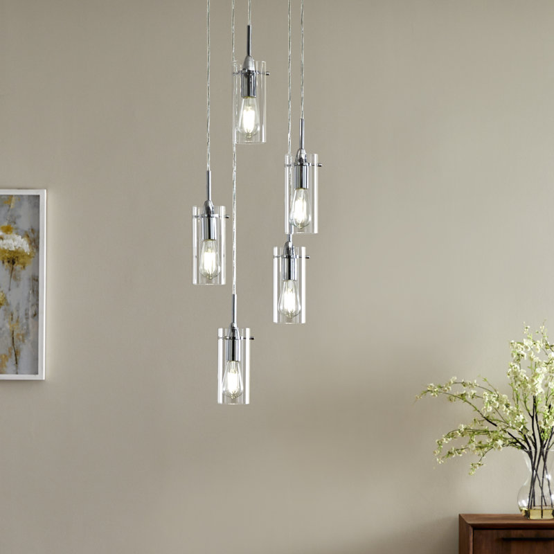 Angelina 5 - Light Cluster Pendant, Chrome, Clear