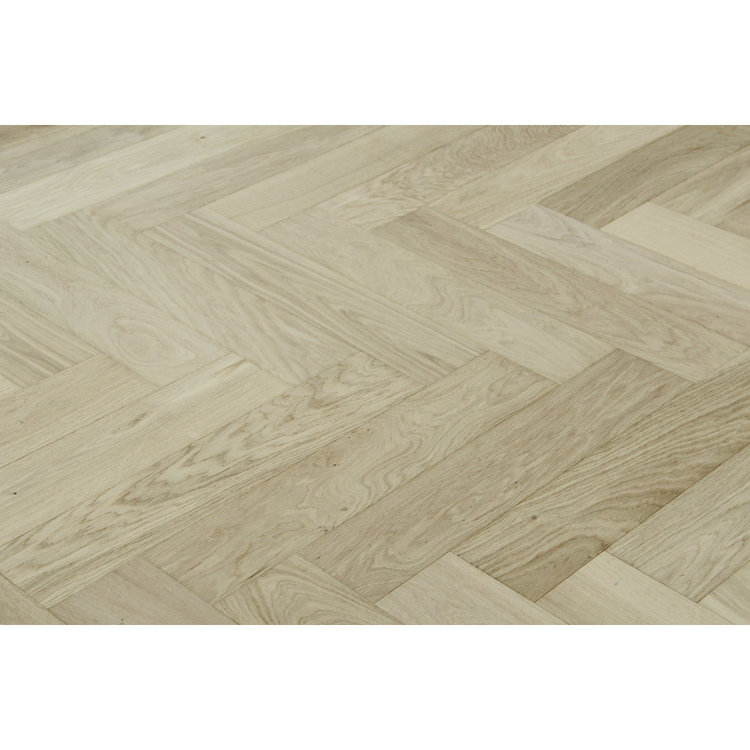 H425 Prime Grade Oak Brushed & Unfinished Herringbone Engineered Wood Flooring 600x90x15/3mm