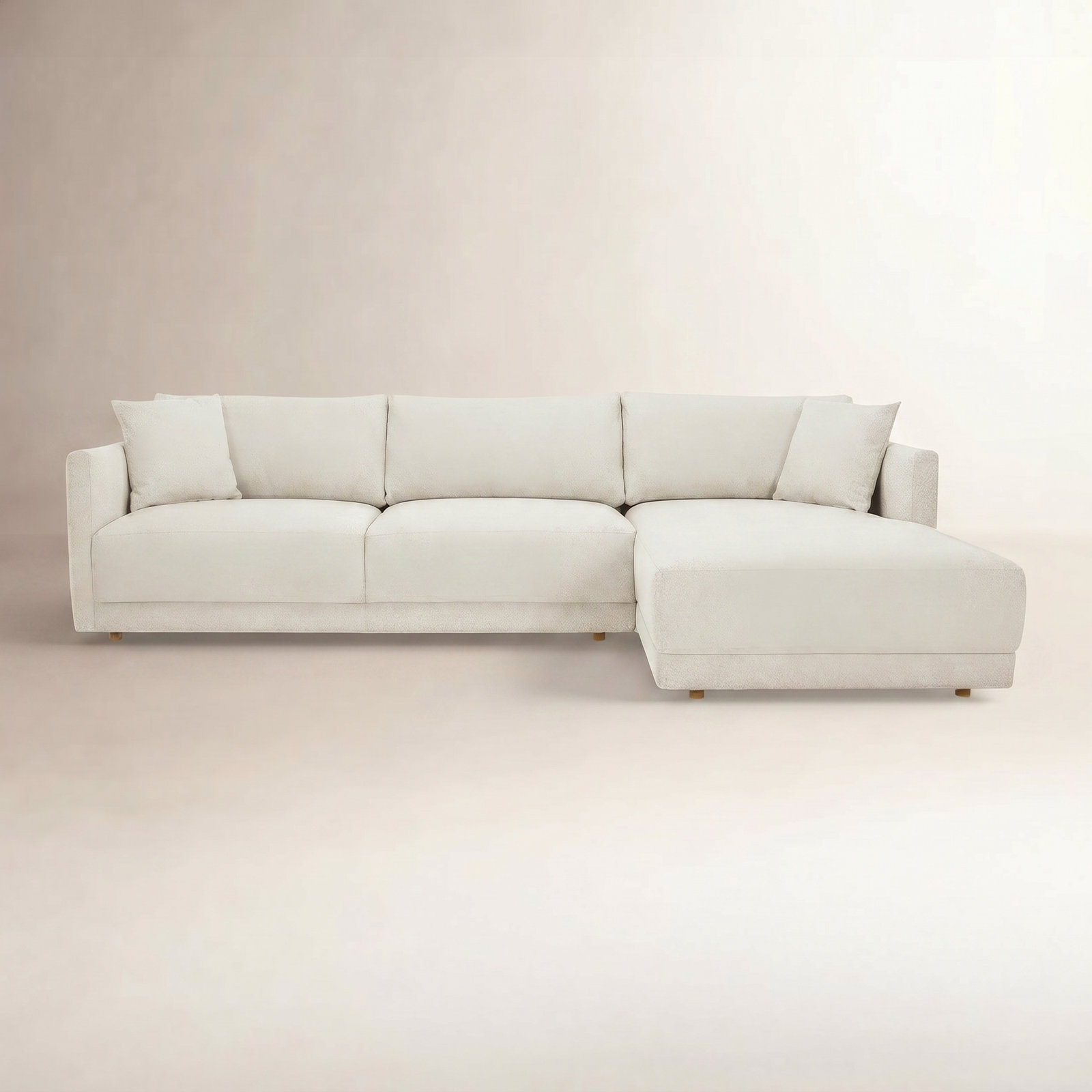 Vervino Sectional, Right Hand Facing, Oyster Boucle