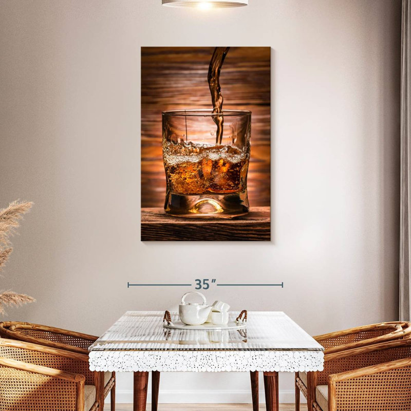 Yarlin Whiskey Poured On Glass, 45" H x 30" W