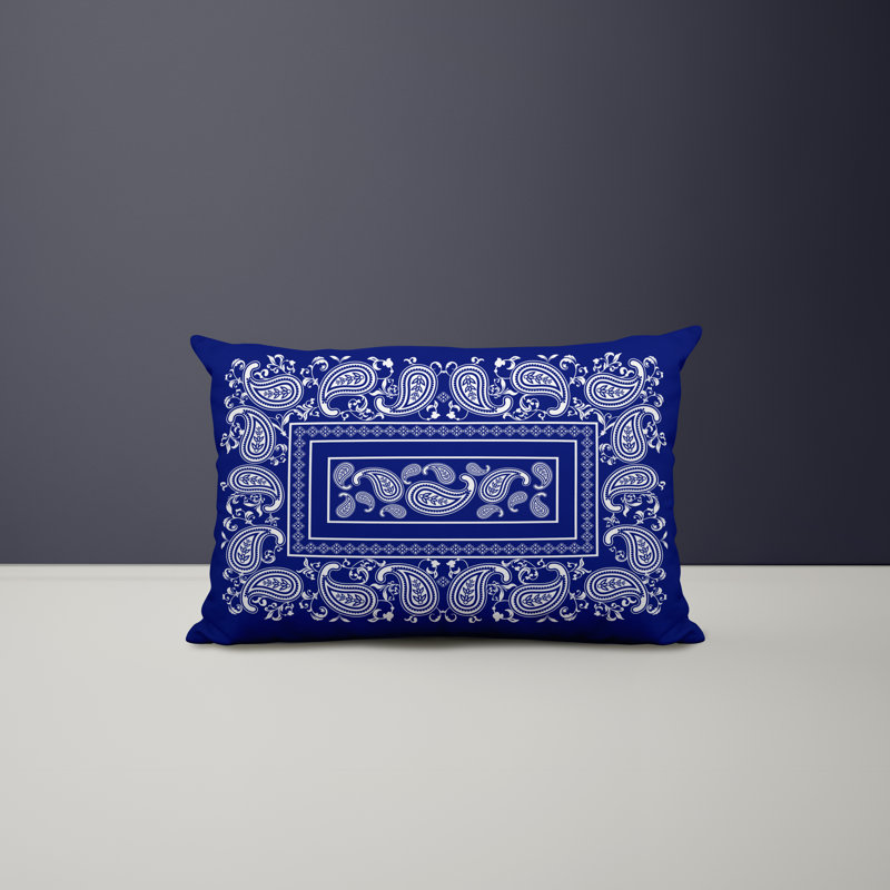 Polyester / Mélange de polyester Housse de coussin rectangulaire intérieure / extérieure lombaire et insert, Bleu marine
