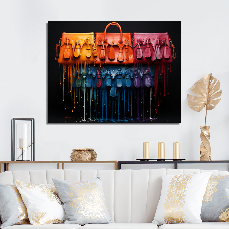 «Fashion Bag Envy Pointillism», reproduction sur toile, Toile tendue, 30" H x 40" W