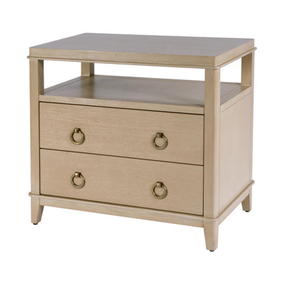 Highbury 28 in. W Rectangular Wood 2 Drawer Nightstand, Smooth White by Birch Lane