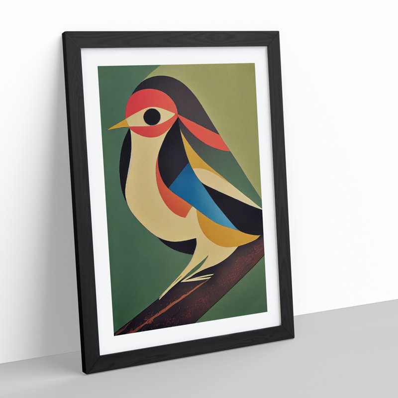 Abstract Bird No.4 - Wall Art, 46cm H x 34cm W x 2cm D, Black Framed