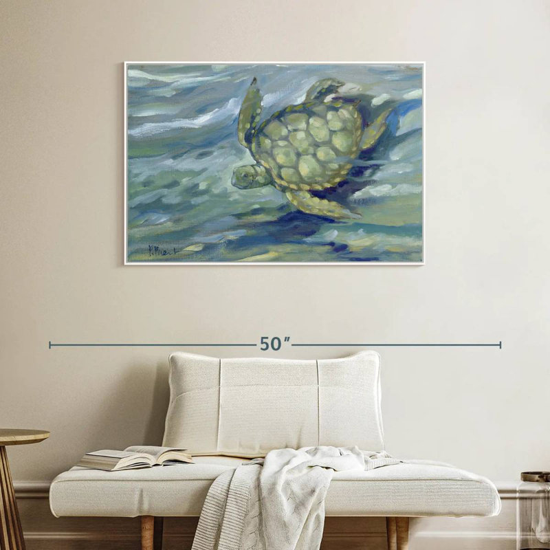 Tortue de mer East Point, Cadre flottant blanc, 40 po x 27 po