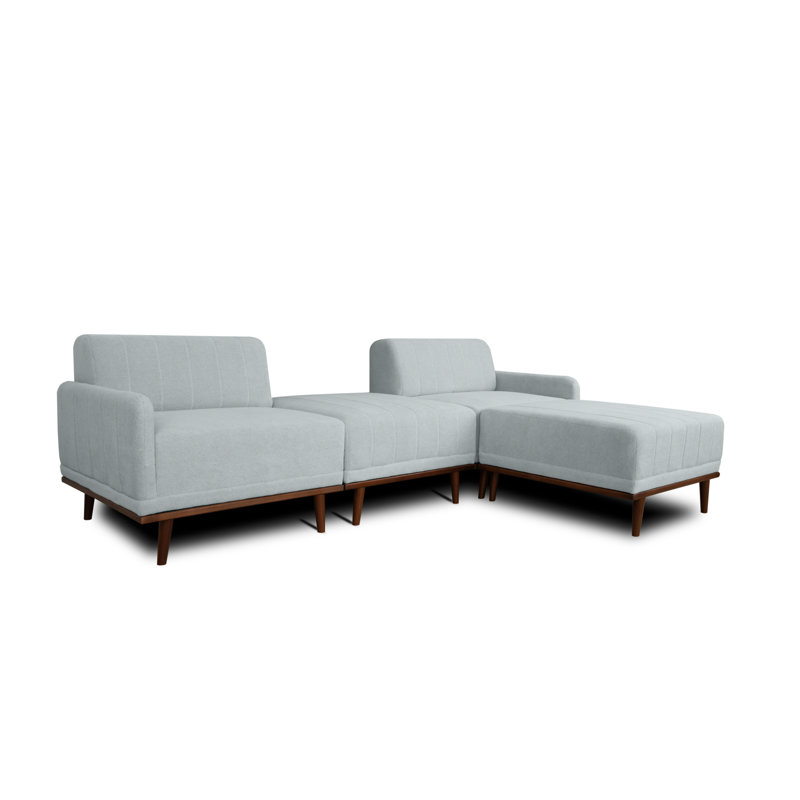 Strouth 4 Seater Sofa & Chaise, Right Hand Facing, Grey Polyester Blend