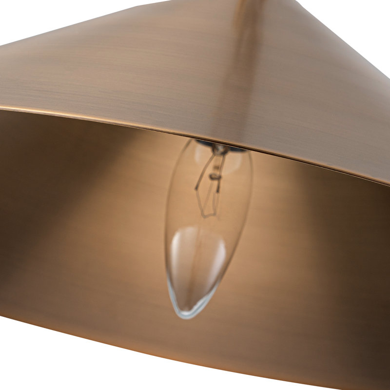 Luminaire suspendu industriel en forme de cône, abat-jour corne en bronze, base E12 de 60 W - Hauteur réglable pour la salle à manger et l'îlot de cuisine