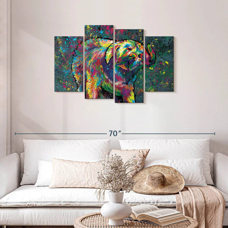 Wet Labrador Colour Splash Paint, H 27 po x l 43 po