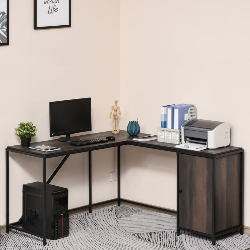 L-Shaped Metal Base Writing Desk