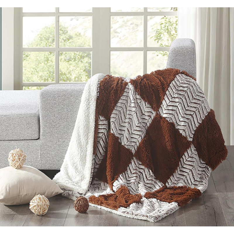 Quilted Throw Blanket, Chocolate