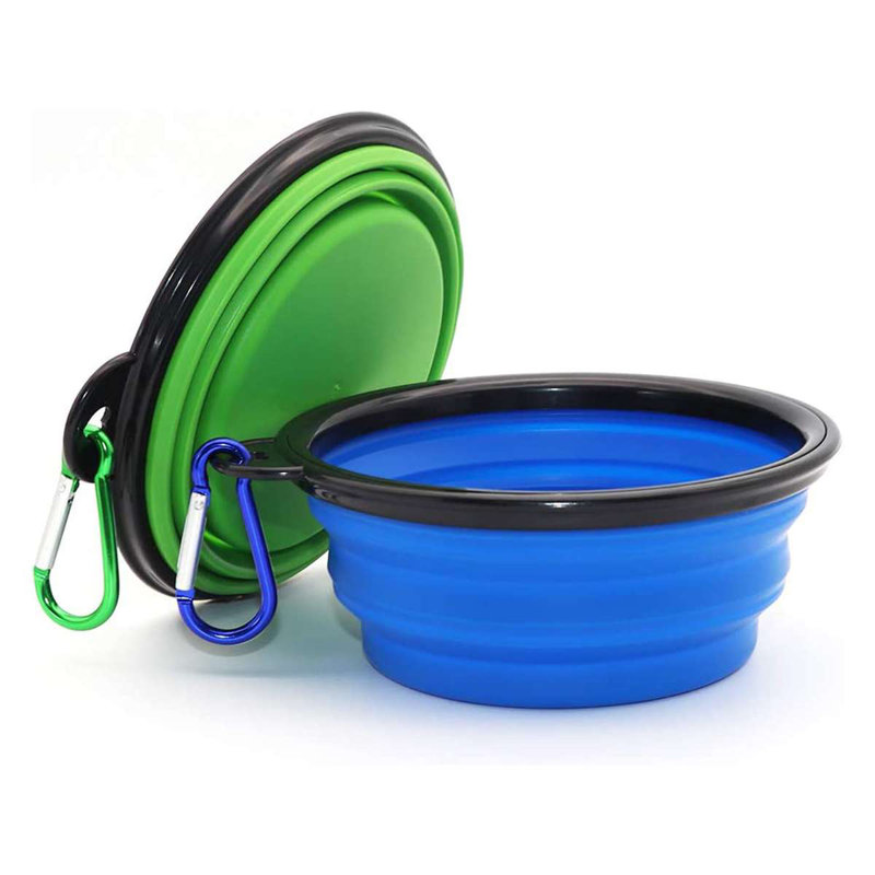 Bol de voyage pliable, Vert / bleu