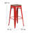 Margherite 30" High Backless Metal Barstool with Square Wood Seat-58202619-58202617