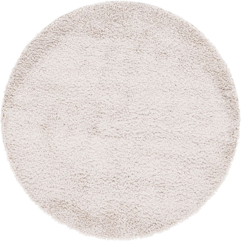 Tapis à poils longs Carlosadrian couleur écorce, Rond 5 pi