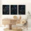 Impression sur toile 3 pièces Moody Gothic Floral - Dramatic Living Space