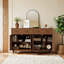 Buffet rétro vintage sculpté à la main avec rangement en bois clair patiné avec rangement-1198795414