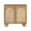 Boho brun clair 31 po Armoire décorative, armoire de rangement pour le vestibule de salon avec pieds en forme de boule et portes arquées, armoire