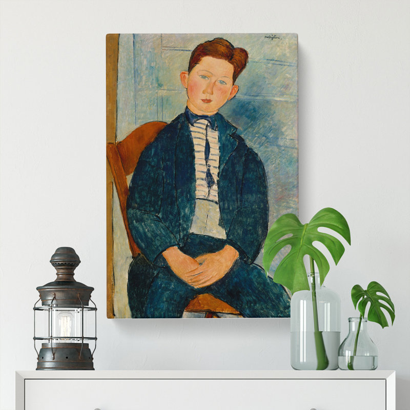 Boy in a Striped Sweater by Amedeo Modigliani - Wrapped Canvas, 50cm H x 35cm W x 3cm D