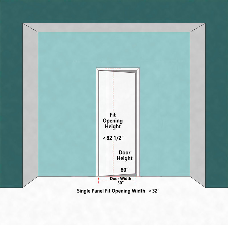 Mirror Surfaced Design - MDF Interior Slab Door Include Handle And Hardware Kit, 30" x 80"