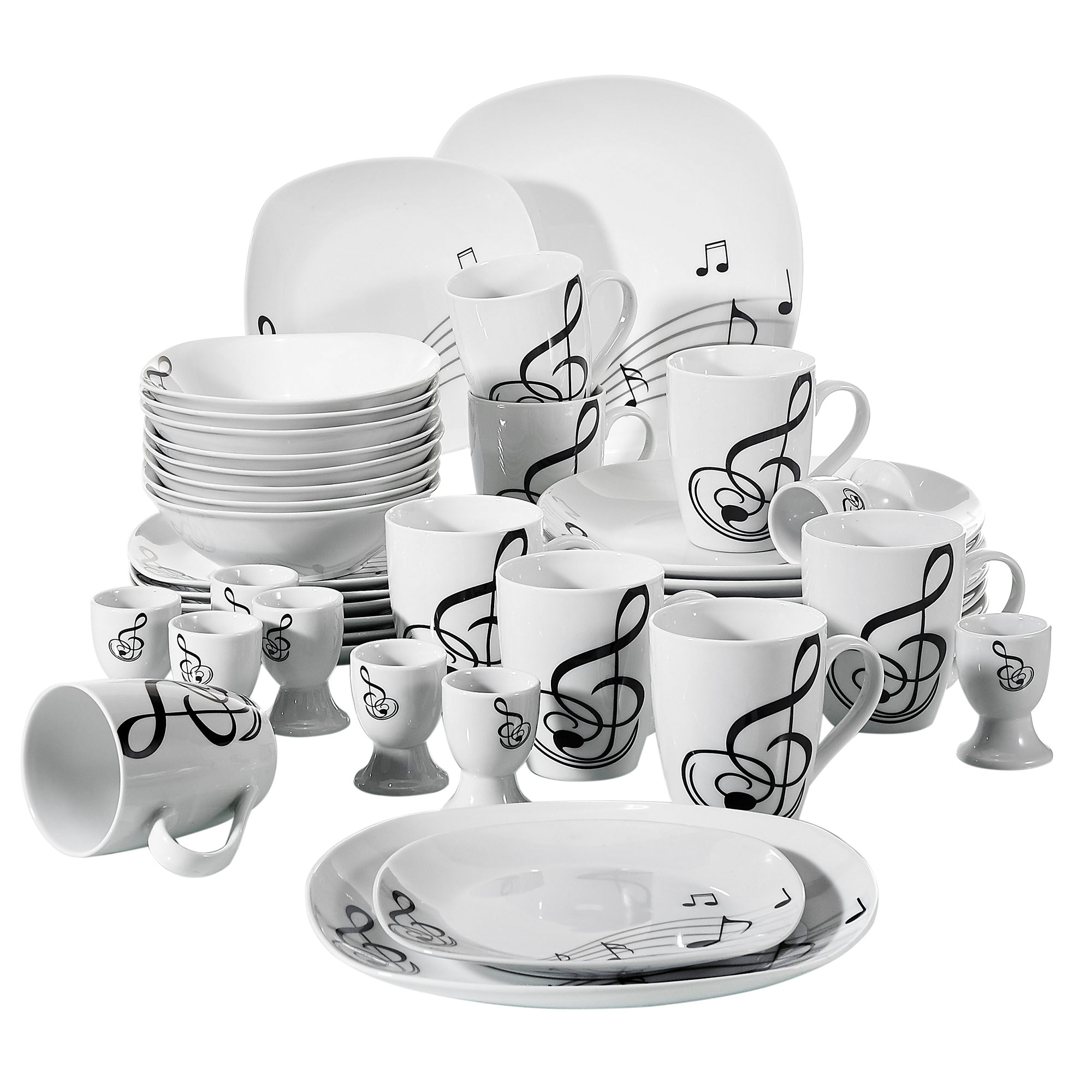 MALACASA Series Isabel, 16-Piece Dinnerware Set Porcelain Bowl