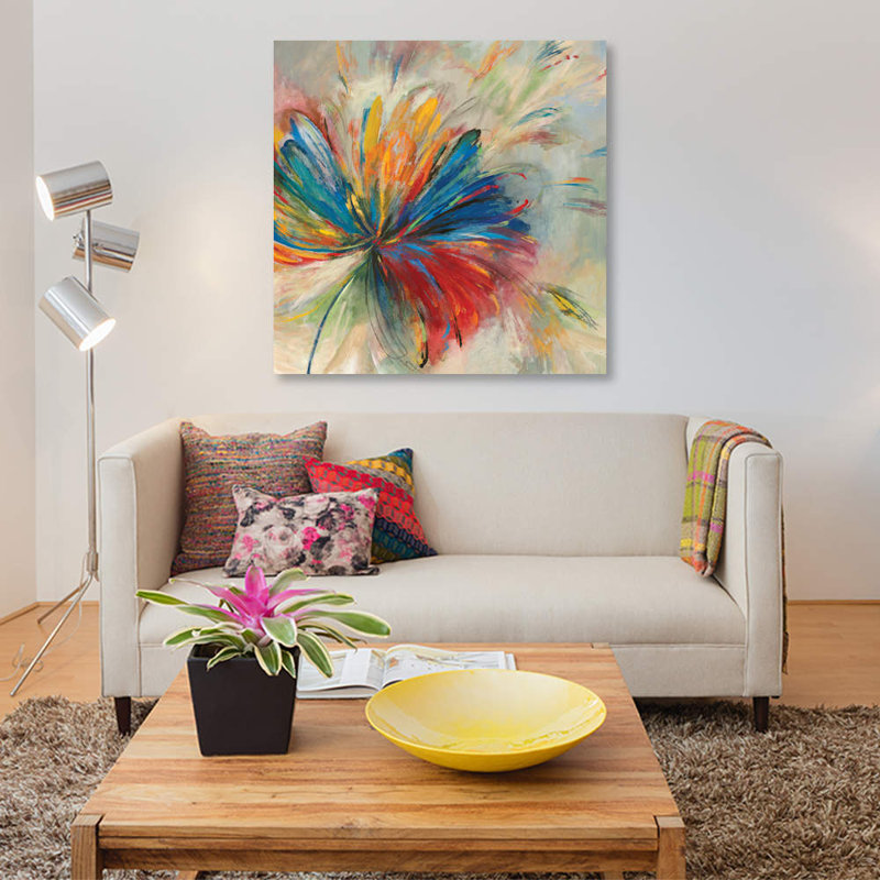 « passion fleur », reproduction d’impression sur toile, H 48 po x l 48 po x P 1,5 po, Pas de tapis, Toile tendue