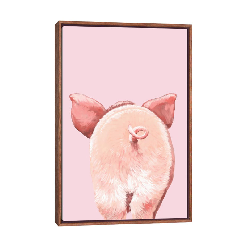 Art de cochon, H 48 po x l 32 po x P 1,5 po, Toile avec cadre en bois classique