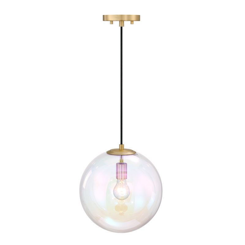 Ricura 1 - Light Pendant, Brushed Gold, Pink, 12.5" x 12" x 12"