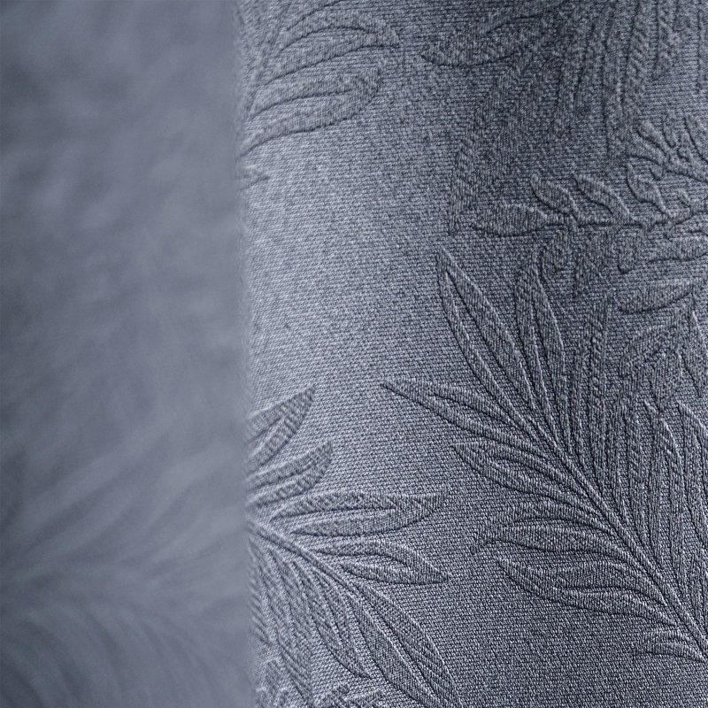 Embossed Leaf Room Darkening 100 % Polyester Thermal Curtain (Set of 2), 132 cm Width x 274 cm Drop