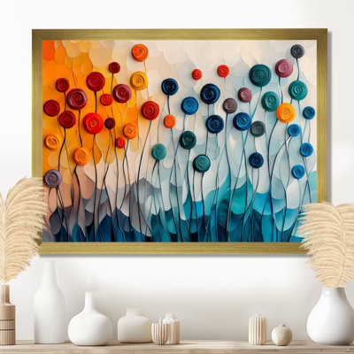 «Fantasy Field of Ranunculus Flowers IV», art mural sur toile Renoncule