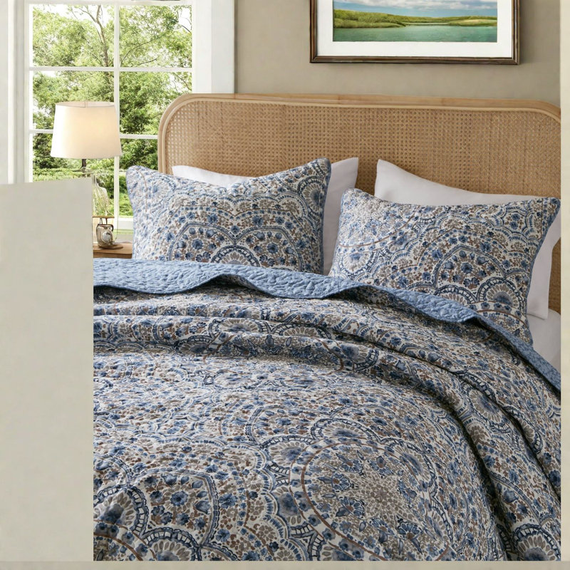 Ensembles de literie réversible, polyester à motif floral boho pour la maison