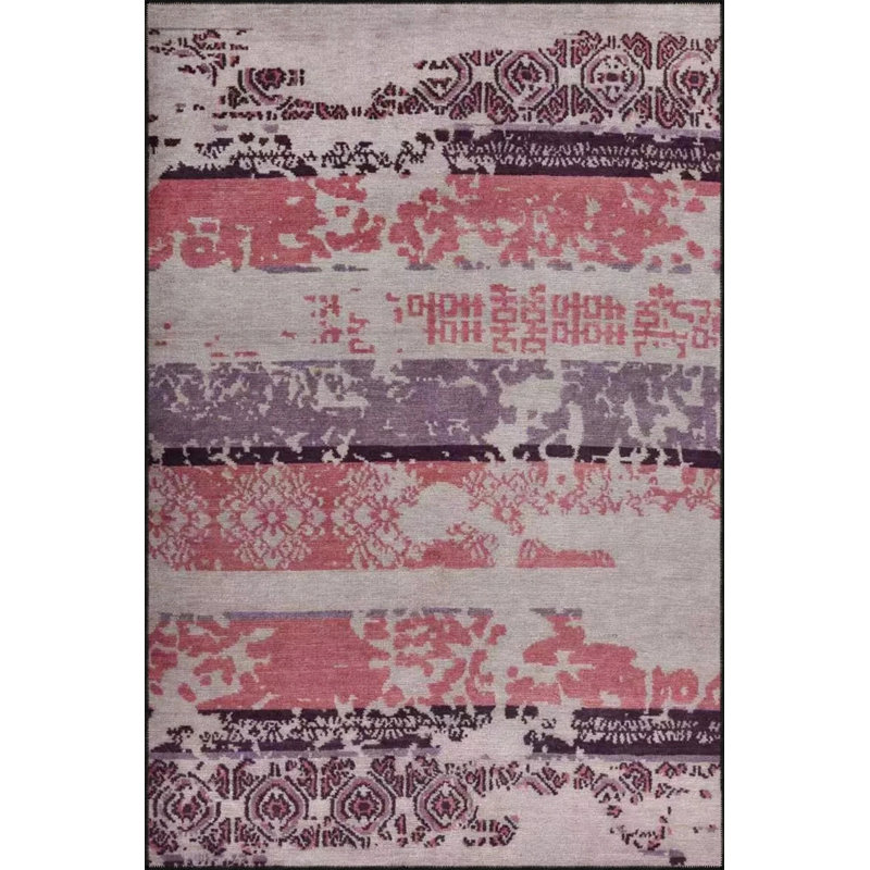 Tapis tissé rétro, Rectangle 2 pi 4 po x 4 pi