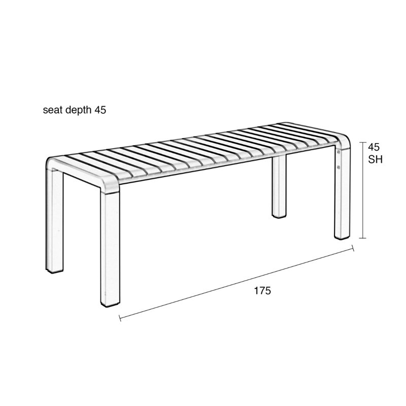 Vondel Outdoor Dining Bench, Green