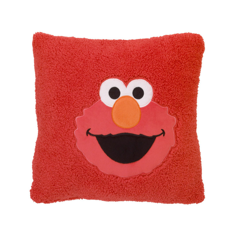 NoJo Sesame Street Elmo Super-Soft Sherpa Toddler Throw Pillow
