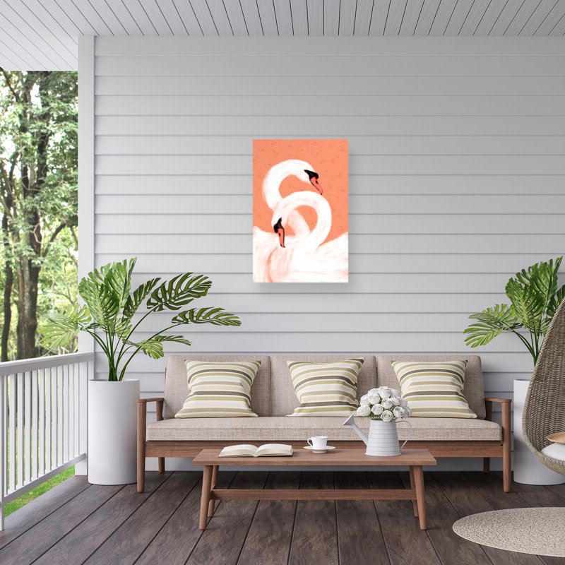 Treechild Swans Outdoor  Canvas, H 12 po x l 19 po