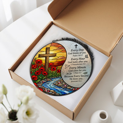 Panneau de vitrail en verre coloré 12 "H 12"