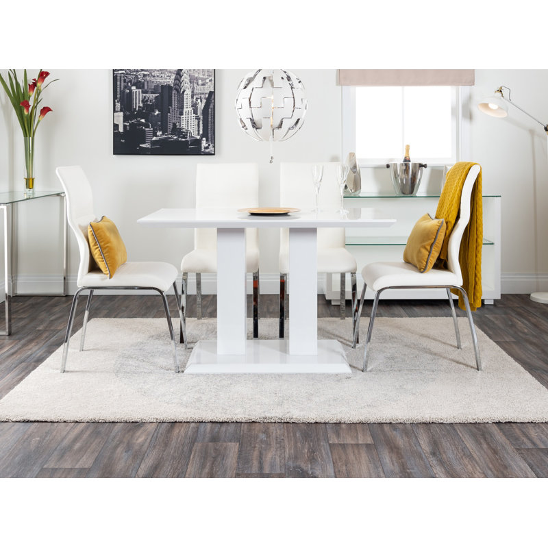Edzard 4 - Person Dining Set, White