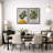 Mid Century Modern Boho "Bold Bright Yellow & Green Leaves Artwork, Abstract Botanical Neutral Wall Pictures, Framed Canvas Giclée Print 3 Pieces Wall Art"-70115281-70115282